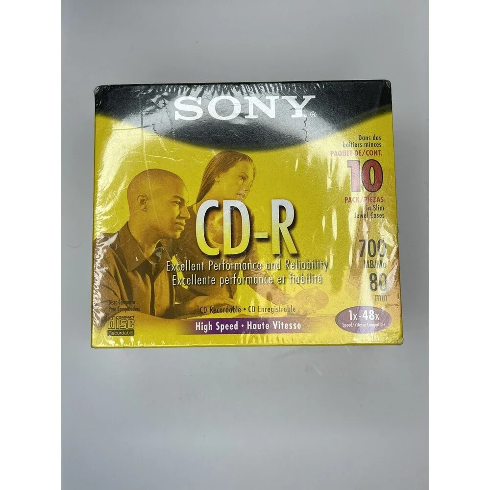 SONY CD-R Compact Discs 10 Pack 700 MB High Speed 80 min Jewel Cases CDR NEW